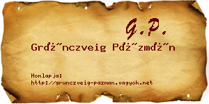 Grünczveig Pázmán névjegykártya
